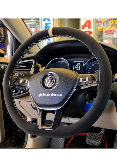 Vw Passat B8-B8.5 Alkantra Nubuk Dikmeli Direksiyon Kılıfı