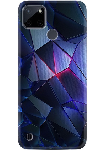 Realme C21Y Kılıf Resimli Desenli Silikon Platinium Series Üçgenler 2 1872