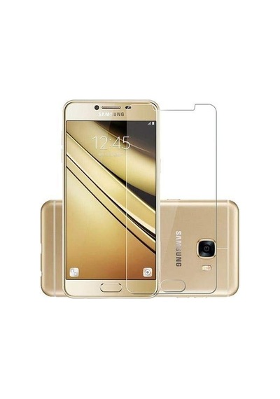 Samsung Galaxy C7 Pro İle Uyumlu Ekran Koruyucu Şeffaf Temperli Kırılmaz Cam Ekran Koruyucu