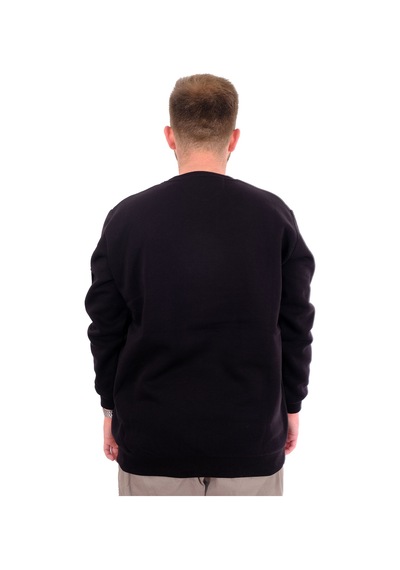 Mode Xl Büyük Beden Erkek Sweatshirt 3 İplik Şardonlu Dıvısıon U24548 Siyah Siyah