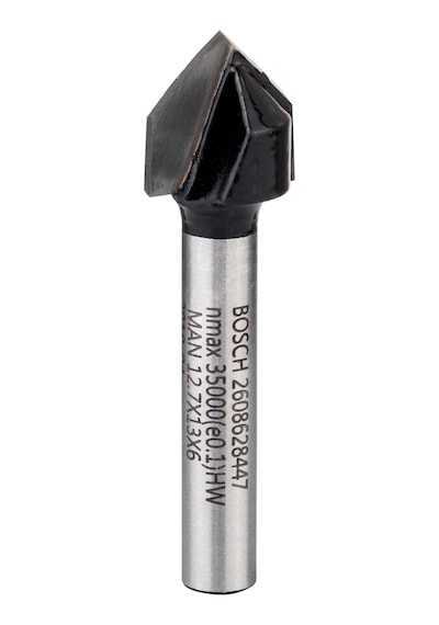 Bosch 6mm Şaftlı V Oluk Freze Ucu 6 12,7 45 2608628447