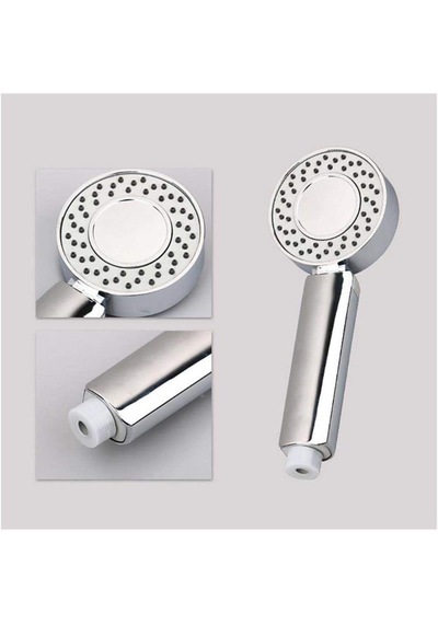 Zhltools Çift Taraflı Yüksek Basınç Su Akıtan Şampuan Hazneli Duş Başlığı Gümüş