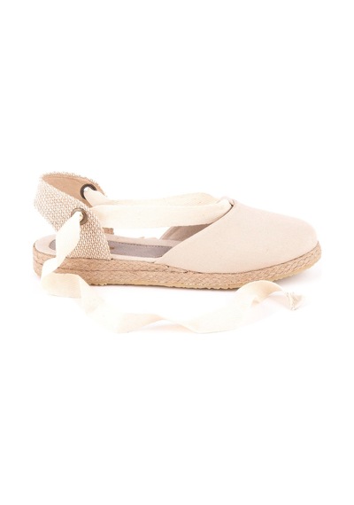 Star Tombis Gerçek Elişi Ipli Düz Topuk Keten Espadril Handmade Bej
