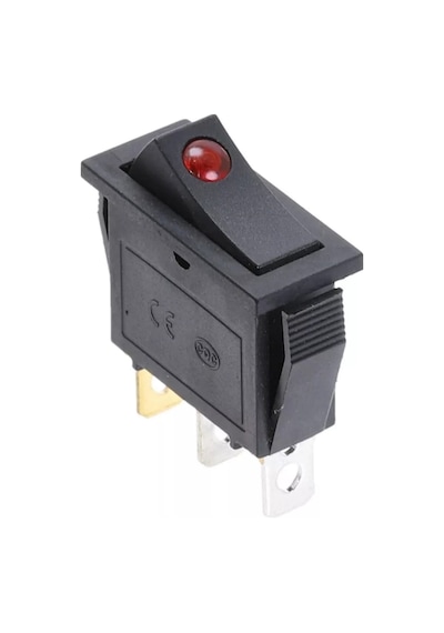 Ic-113A Dar Nokta Işıklı Anahtar On-Off 220V 10X25Mm Çap 25 Adet