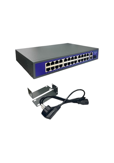 Novacom Nvc-hıf2421gbl-c 24+2+1 Port 10/100/1000 Gigabit Uplink Poe Switch