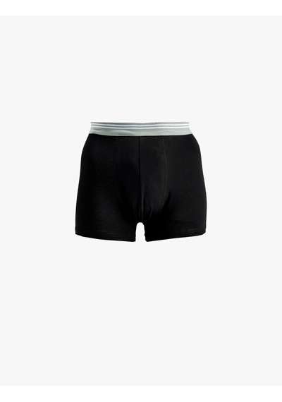 Koton Pamuklu Bel Detaylı 3'lü Boxer Seti Siyah 6slm90028mk