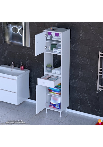 Eliusta Leno Tek Kapaklı 50 Cm Düzenleyici Dolap Banyo/mutfak Dolabı 50x173x32,5 Cm Beyaz Dolap Beyaz Eliusta Leno Tek Kapaklı 50 Cm Düzenleyici Dolap Banyo/mutfak Dolabı 50x173x32,5 Cm Beyaz Dolap Beyaz