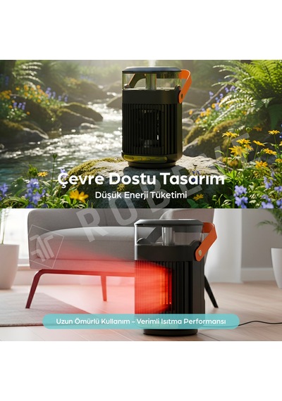 Robeve Taşınabilir Isıtıcı & Hava Nemlendirici Buhar Makinesi 7 Renk Led Işıklı, Uzaktan Kumandalı, Zaman Ayarlı, Devrilme Korumalı Mini Isıtıcı 800w