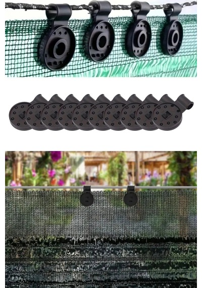 Biishe 10 Adet Güneşlik Filesi Sabitleme Klipsleri, Gölgelik Bezi Ve Brandalar İçin Dayanıklı Plast Çok Renkli