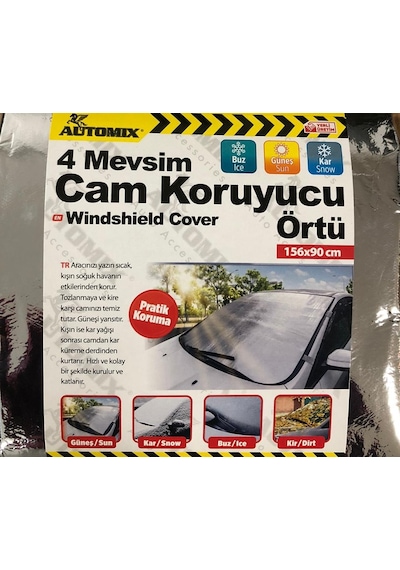 Araç Buzlanma Önleyici Örtü Branda Buz Kar Güneş Koruyucu (156CM.