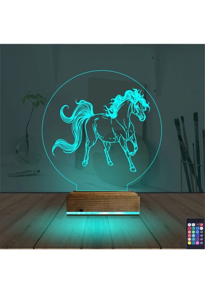 Luvivia At Tasarım 3d Lamba - Masa Gece Lambası V3 Şeffaf