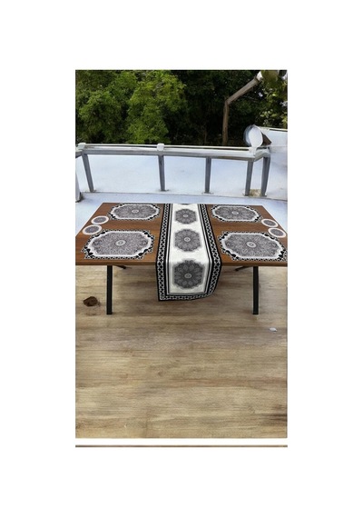 9 Parça Runner Ve Supla Seti Amerikan Servis Runner 40 X 140 Ve Bardak Altlığı Çok Renkli