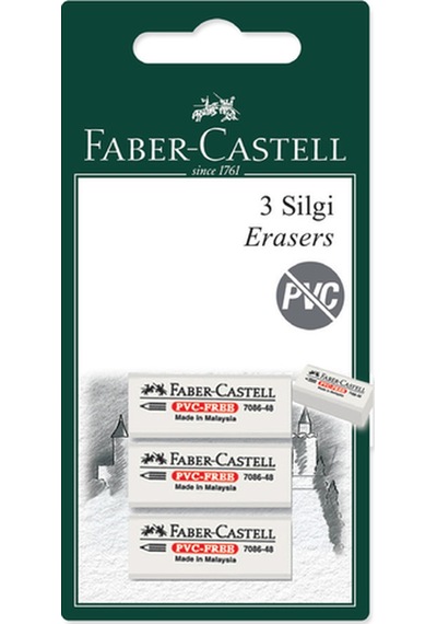 Faber Castell Pvc Free Beyaz Silgi Büyük 3 Adet N11.4563