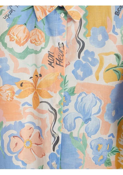 Lcw Modest Turuncu Desenli Oversize Kadın Gömlek Tunik
