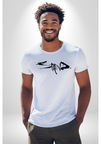 Staind Unisex Unisex Beyaz Organik Baskılı T-shirt Penye Yüksek Kalite Beyaz