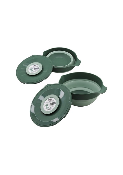Qlux L-00960-3 Mikser Kabı 3250ml 2in1 Yeşil Kapaklı Silikon Plastik Katlanabilir - 8'li Paket Diğer