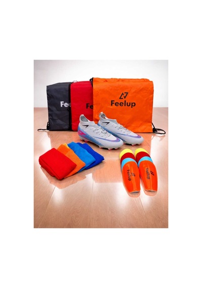 Football Unisex Krampon 3'lü Set+çanta+çorap+tekmelik Mavi