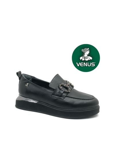 Venüs Earth Hakiki Deri Comfort Casual Oxford Ortopedik Kadın Ayakkabı Siyah