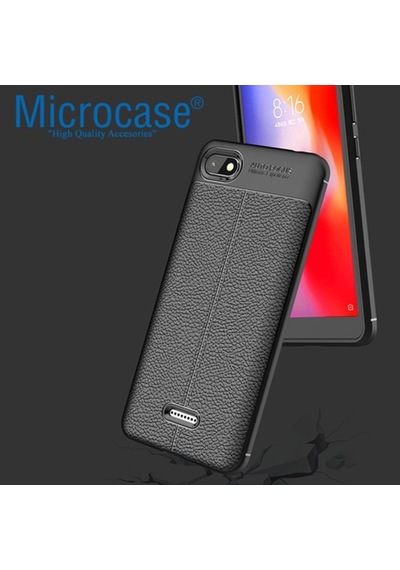 Microcase Xiaomi Redmi 6A Leather Tpu Silikon Kilif + Cam Koruma 292770335 - Seçenek / Cam Koruma-Tempered Glass Istiyorum