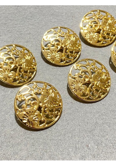 Kaban Ceket Düğmesi Dantel Desenli Özel Kaplama Gold 6 Lı Set 527