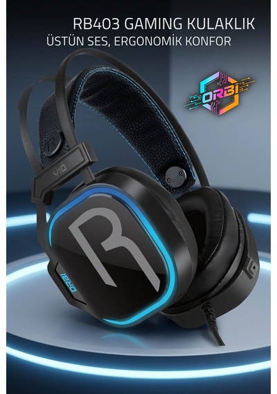E-sport Uyumlu 7.1 Siyah Rgb Profosyonel Mikrofonlu Kablolu Gaming Kulaklık Rb403