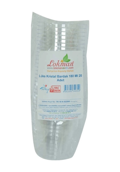 Lüks Kristal Bardak Sert Plastik Çay Kahve Su Otomat Bardağı 180 Ml 25 Li 1 Paket Çok Renkli