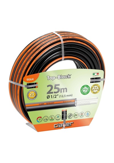 Claber 9064 Top Black Sulama Hortumu, 25 M, 1/2