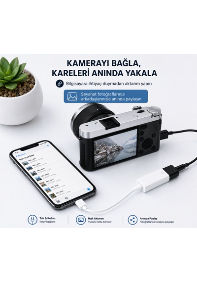 Lightning Usb-a Dönüştürücü Tak Çalıştır Adaptör