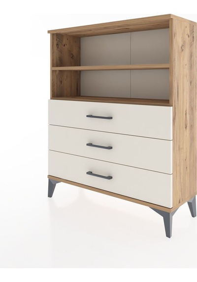 Arges Şifonyer 2 Raflı 3 Çekmeceli 88x30x106 Çam-aytaşı Çam