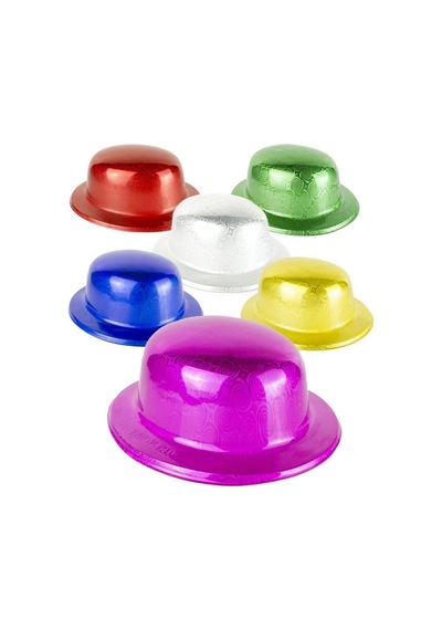 Mey İthalat Kırmızı Renk Hologramlı Plastik Yuvarlak Melon 27x24 Cm