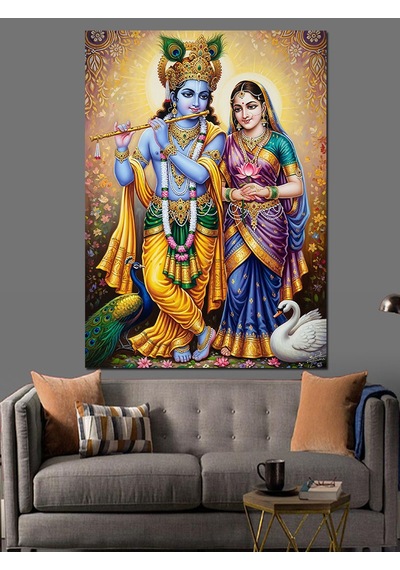 Ahşap Tablo Hindu Tanrısı Krishna Figürü