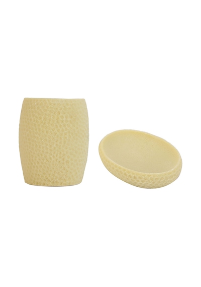 Sıa 2 Li Banyo Seti.Sarı Petek Model.Poliresin Sarı