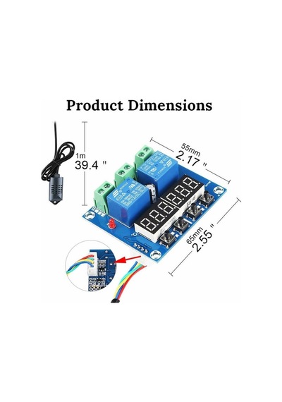 XH-M452 / ZFX-452 Termostat Sıcaklık Nem Denetleyici Modülü (Çift DC 12V LED Dijital Ekran ile)