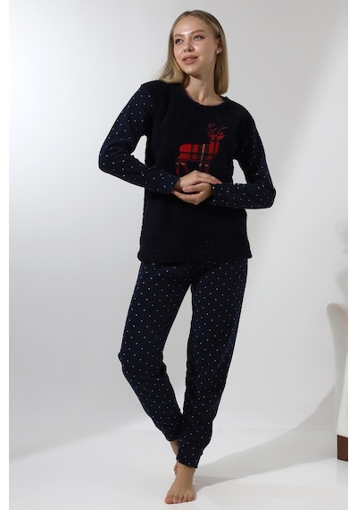 Wordex Fawn 5016 Peluş Welsoft Polar Kışlık Yumoş Geyikli Kadın Pijama Takımı-lacivert Lacivert Wordex Fawn 5016 Peluş Welsoft Polar Kışlık Yumoş Geyikli Kadın Pijama Takımı-lacivert Lacivert