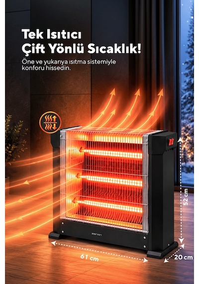 Zenon Çift Taraflı Isıtıcı 1800 W Ks-2740