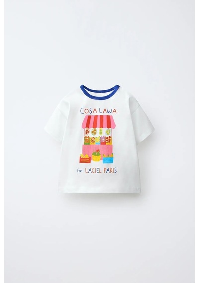 Magu Kız Çocuk Pamuklu Baskılı T-shirt Limon Nakışlı Pantolon Takım Çok Renkli