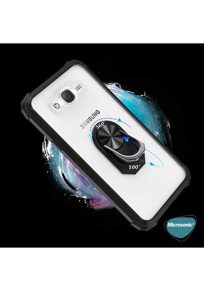 Microsonic Samsung Galaxy Uyumlu J7 Core Kılıf Grande Clear Ring Holder