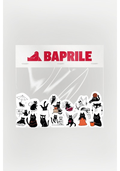 Eğlenceli Siyah Kedi 35 Parça Sticker Paketi Kaliteli Su Geçirmez Laptop Termos Telefon Etiket Seti