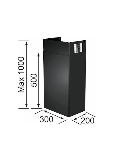 Franke - Maris Neo Siyah Davlumbaz Bacası - 112.0285.288 Siyah