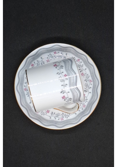 Tuscan Fine English Bone China Vintage Kahve Fincanı 2 Parça 80 Ml Gri-beyaz