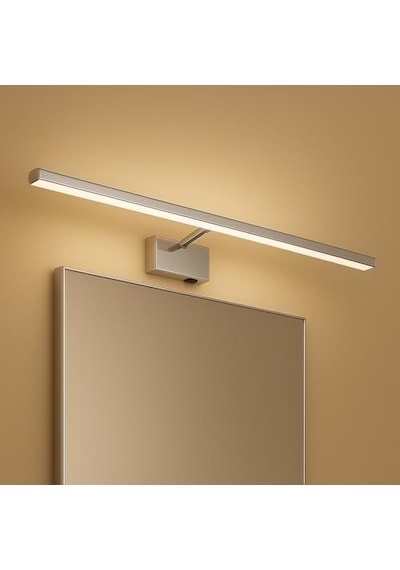 Kanarya 40 Cm 8w Led Ayna & Resim Apliği Krom 4200k Gün Işığı, 720 Lümen, Ip45 Su Korumalı, 64w Eşdeğer, Açma/kapama Anahtarlı, 220v Modern Duvar Aydınlatma Armatürü Abanoz