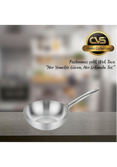 Cvs Dn 20042 Ametist 28 Cm Paslanmaz Çelik Wok Tavası Metal