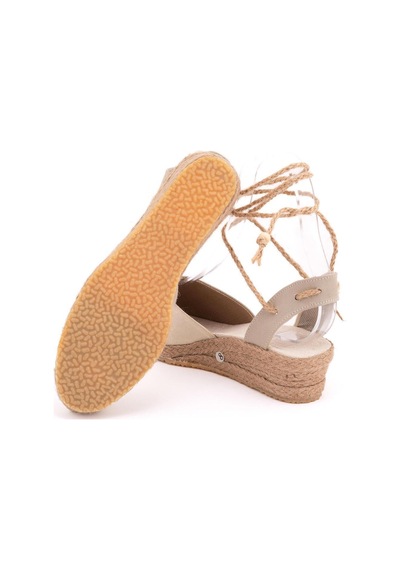 Star Tombis Gerçek Elişi Hasır Jüt Bileğe Bağlı Ipli Günlük Kız Çocuk Espadril Handmade Bej
