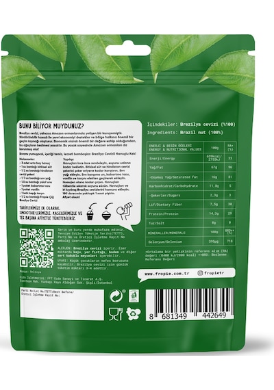 Fropie Çiğ Brezilya Cevizi 3 x 75 G