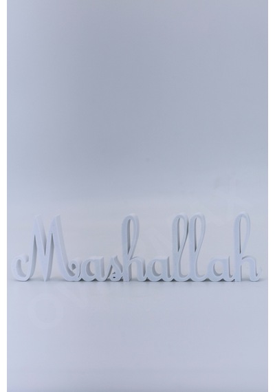 Mashallah Yazılı Dekoratif Masaüstü Biblo - Modern İslami Duvar Ve Masa Aksesuarı Mashallah Yazı - 836283627