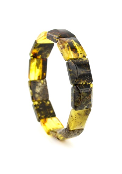 Kehribar Bileklik Fosilli Roleks Özel Tasarım Ambergold Blk23-55 Çok Renkli