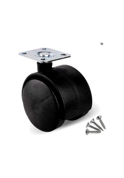 4 Adet Düz Tabanlı Çap 40mm. Döner Tekerlek-9051555100456