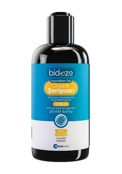 Bidoze Argan & Biotin Özlü Organik Şampuan 250 ML