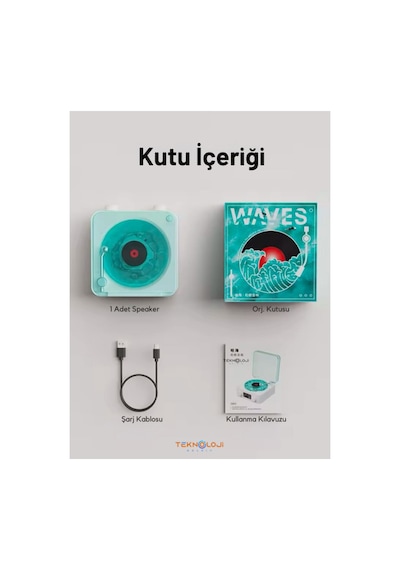 Plak Speaker Nostalji 3d Surrond Ses Kalitesi Saatli Bluetooth Hoparlör Retro Müzik Çalar Fm Radyo