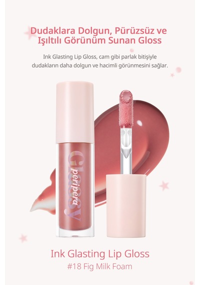 Dudaklara Dolgun Ve Işıltılı Görünüm Sunan Gloss Perıpera Ink Glasting Lip Gloss 18 Fig Milk Foam